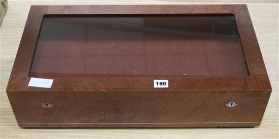 A rosewood collectors display box